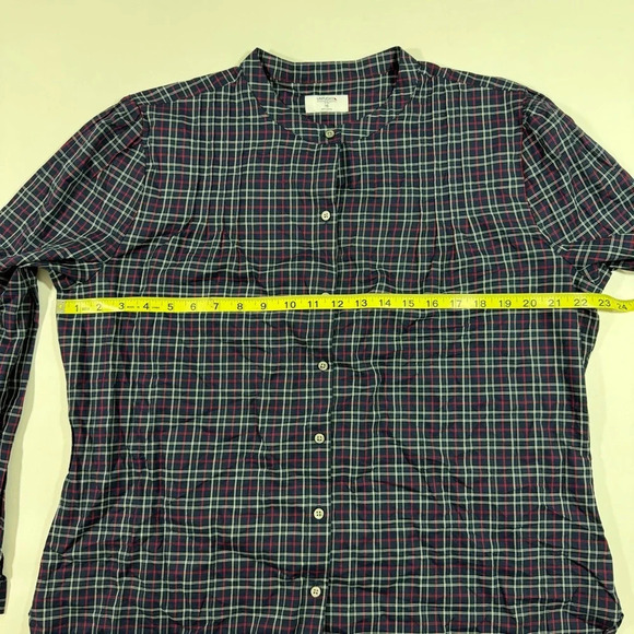 Untuckit Tara Plaid Shirt Long Sleeve Button Front Blue - Picture 8 of 8